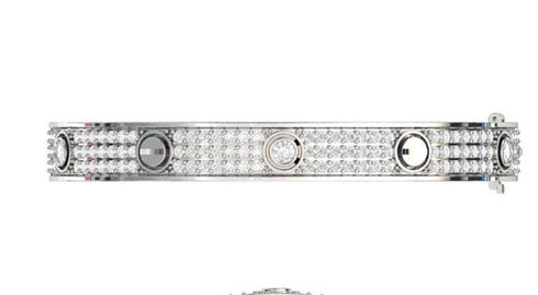 14kWhite Gold Pave Diamond Love Bracelet